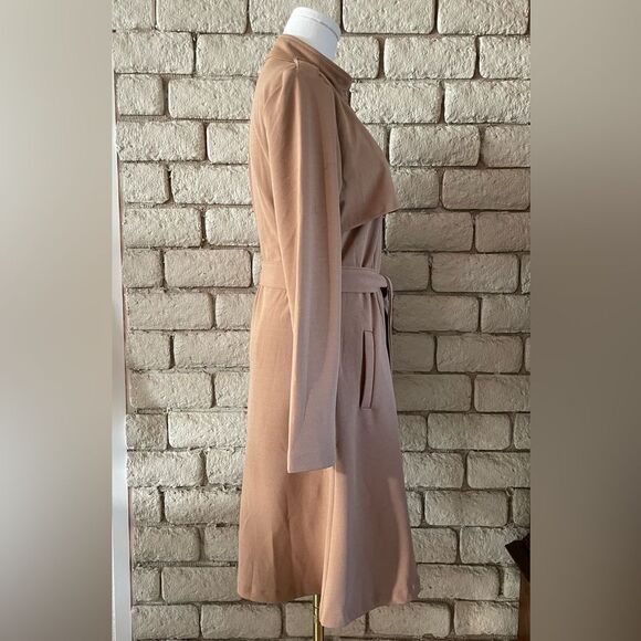 Love Tree Tan Long Sleeve Trench Coat Style Dress. Size Large - Picture 5 of 8